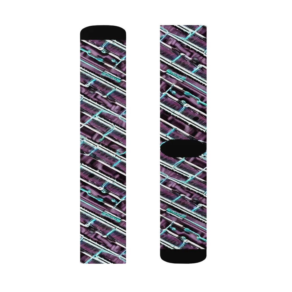 Trendy, Fashionable, Optical Illusion on Socks — Right Sock