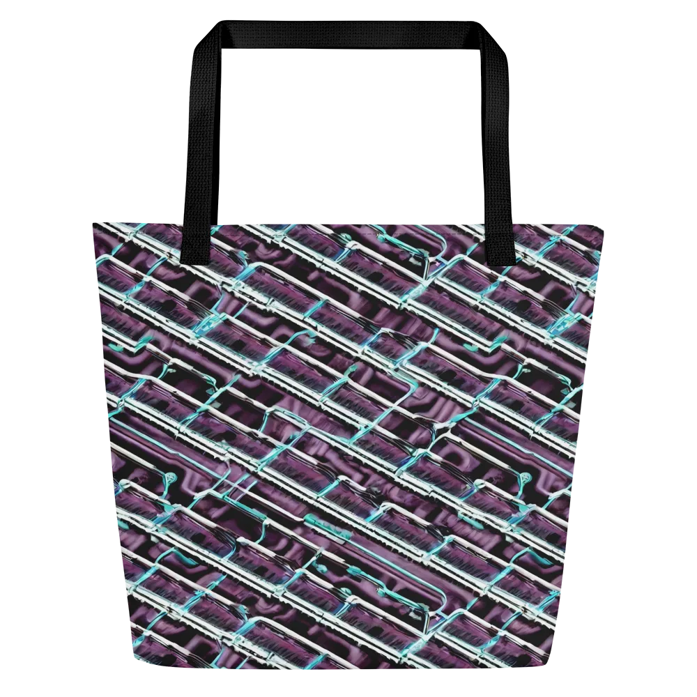 Trendy, Fashionable, Optical Illusion on Large Tote Bag W/ Pocket — Front