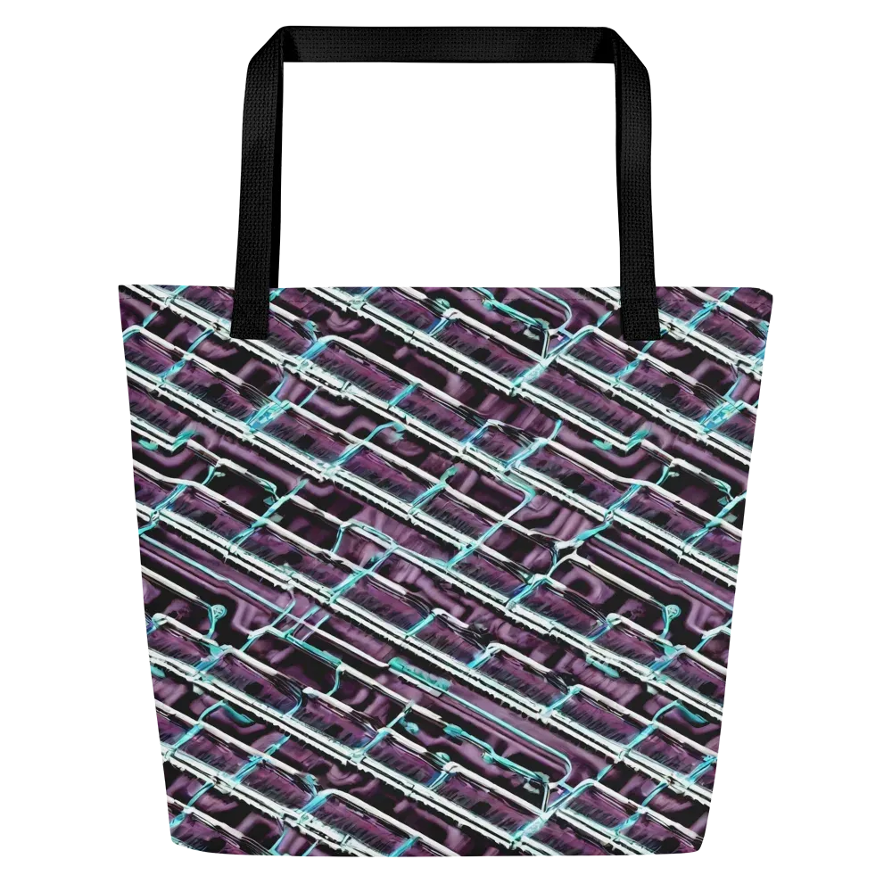 Trendy, Fashionable, Optical Illusion on Large Tote Bag W/ Pocket — Front
