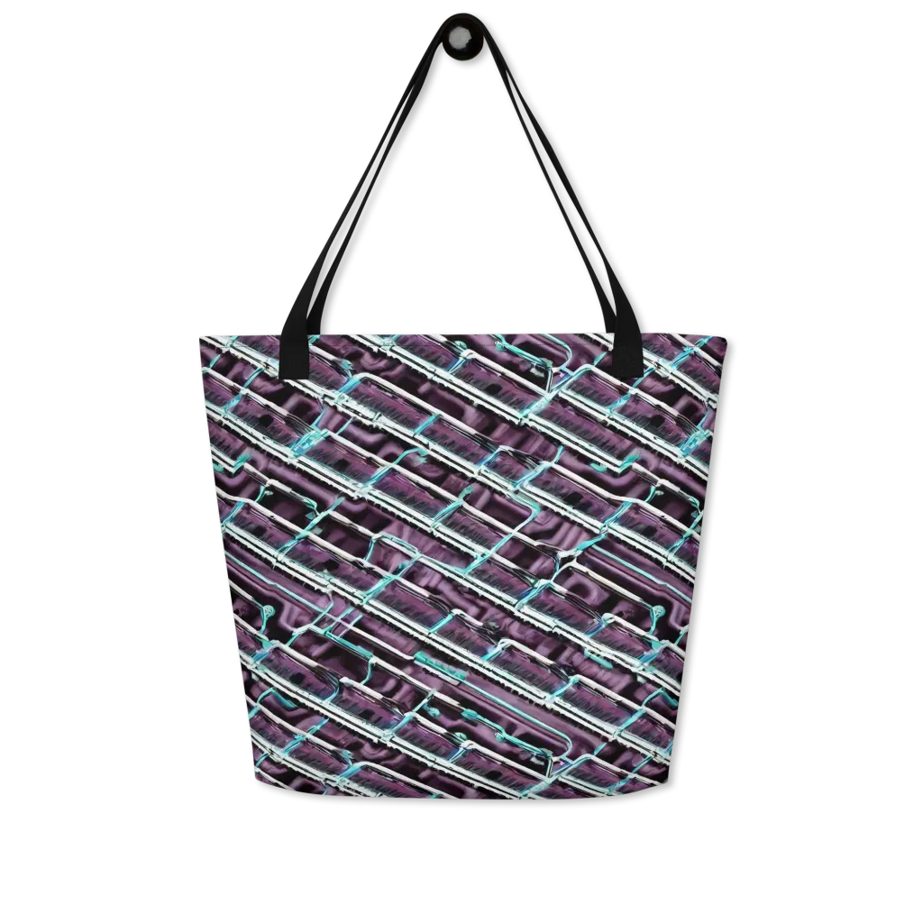 Trendy, Fashionable, Optical Illusion on Large Tote Bag W/ Pocket — Front