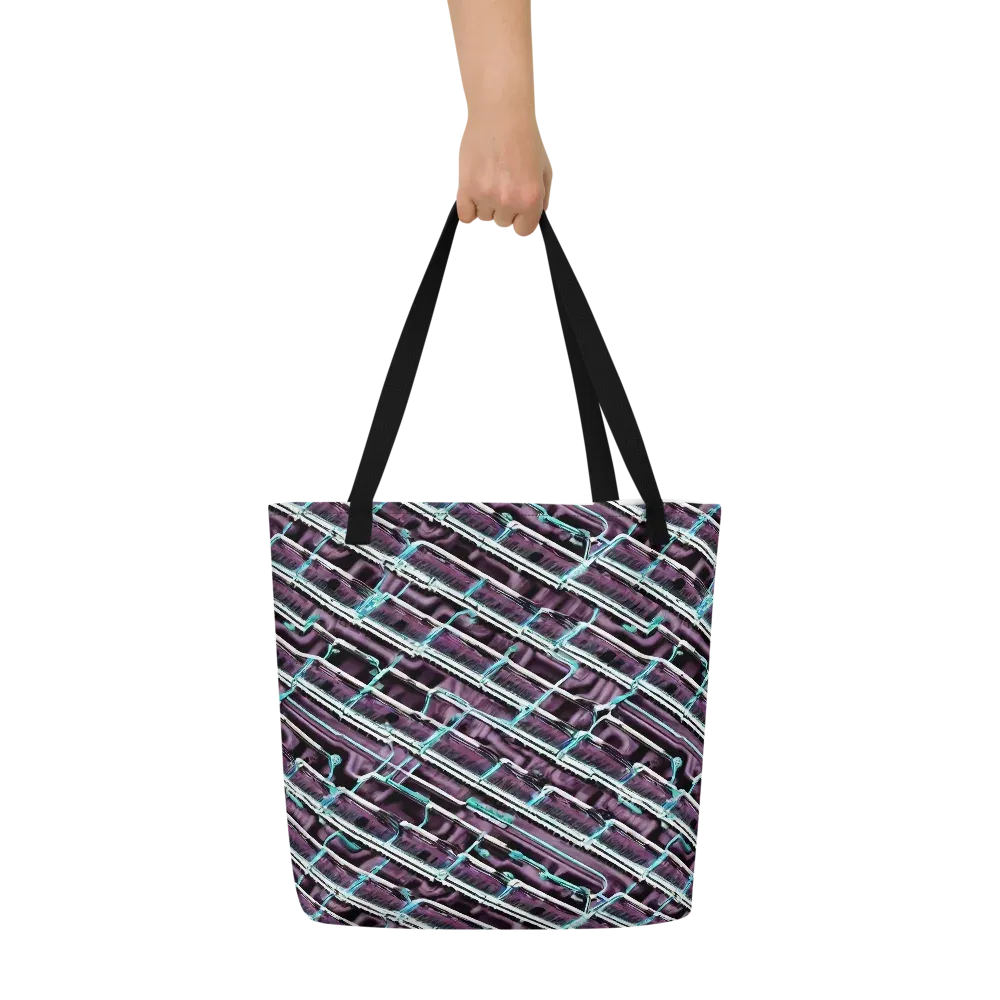 Trendy, Fashionable, Optical Illusion on Large Tote Bag W/ Pocket — Front