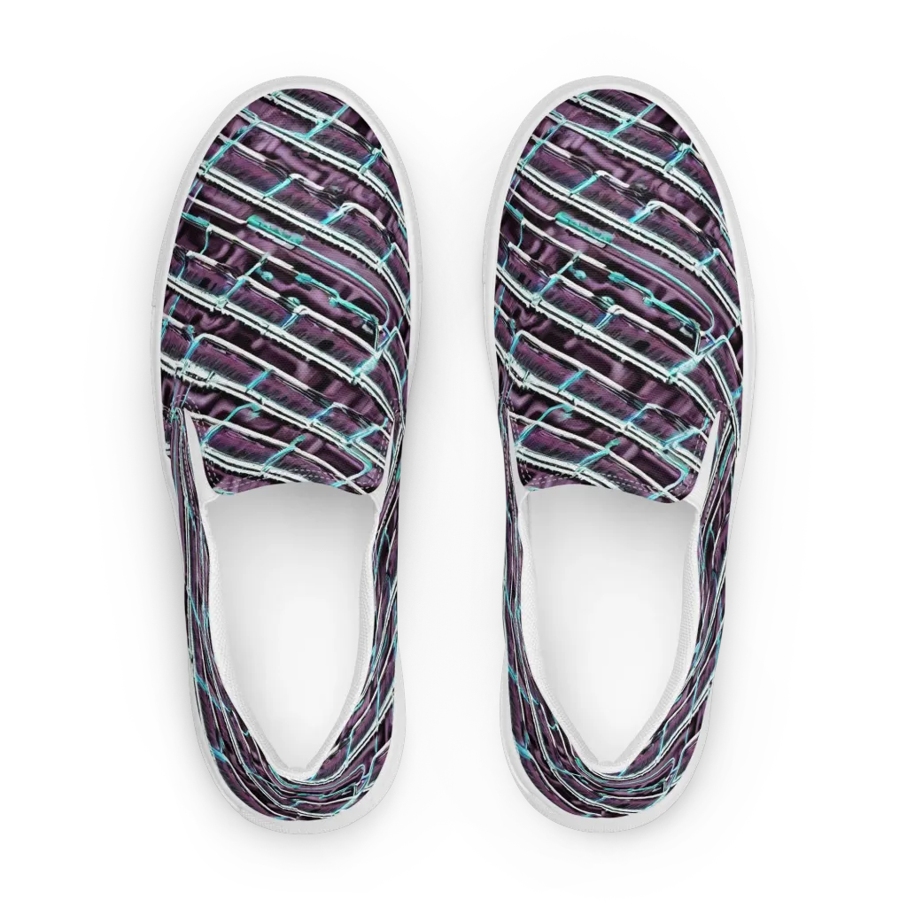 Trendy, Fashionable, Optical Illusion on Women's Slip-On Canvas Shoes — Front
