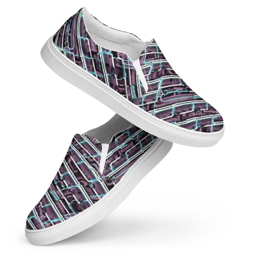 Trendy, Fashionable, Optical Illusion on a Women's Slip-On Canvas Shoes