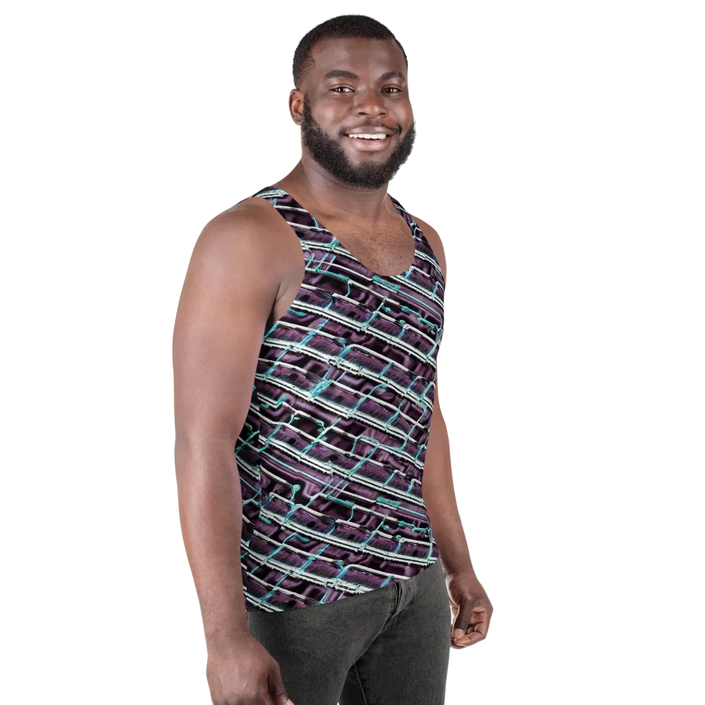 Trendy, Fashionable, Optical Illusion on Men's Tank Top — Right Front