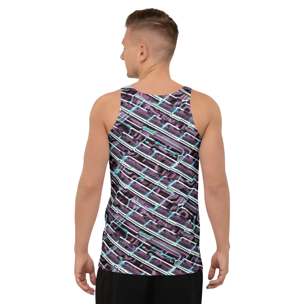 Trendy, Fashionable, Optical Illusion on Men's Tank Top — Back