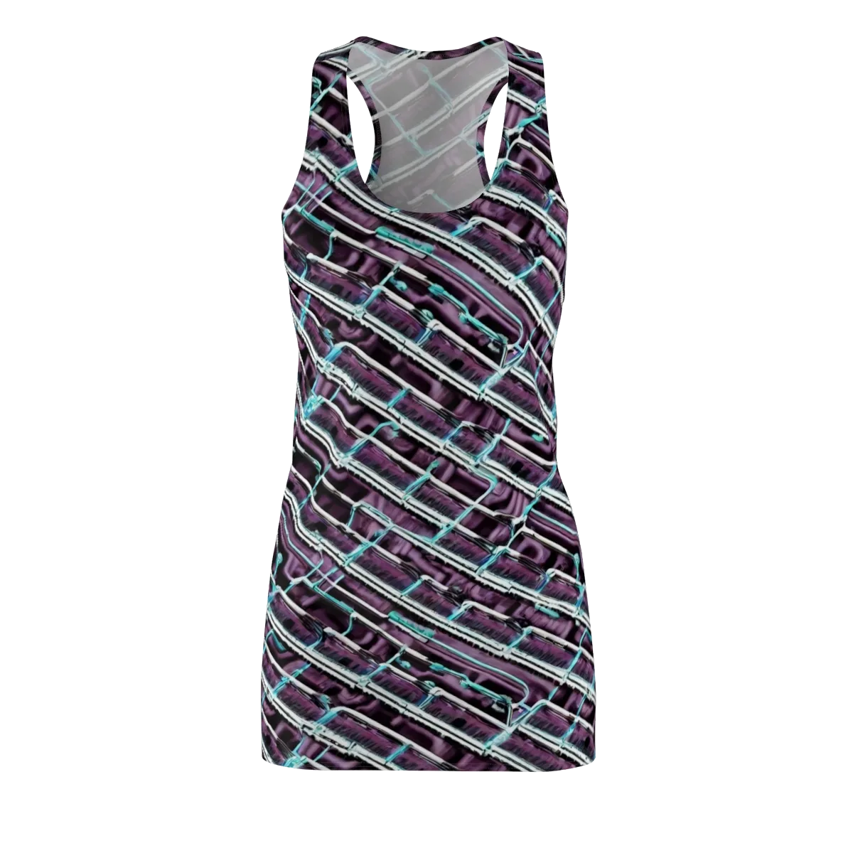 Trendy, Fashionable, Optical Illusion on Racerback Dress — Front