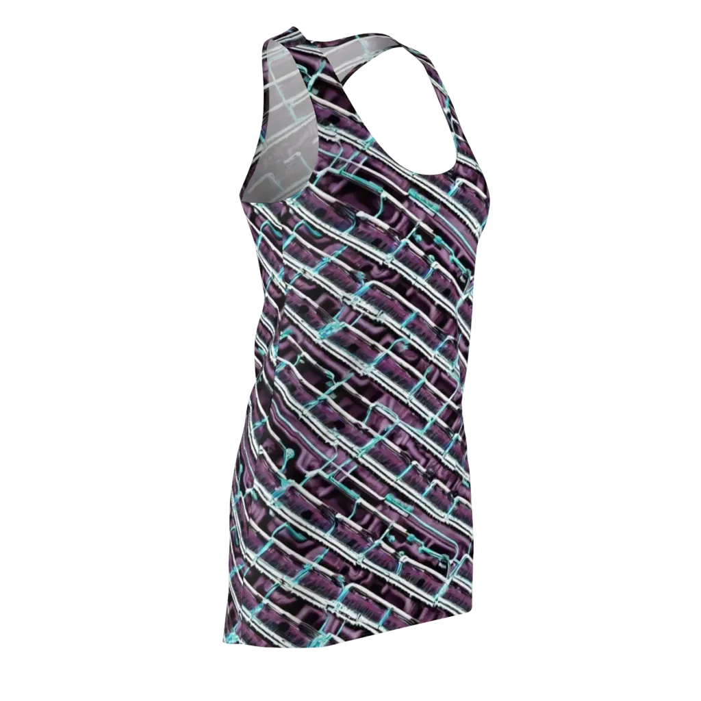 Trendy, Fashionable, Optical Illusion on Racerback Dress — Front Side