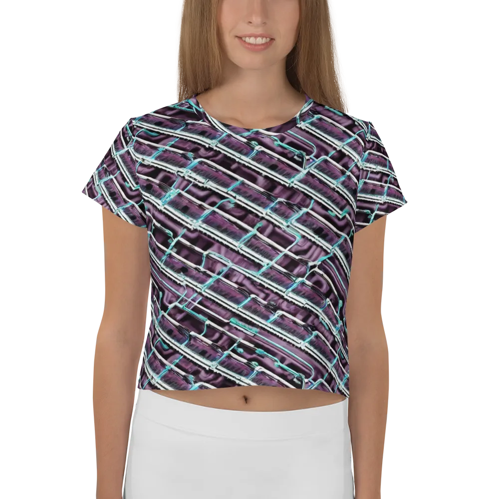 Trendy, Fashionable, Optical Illusion on Crop Tee — Front