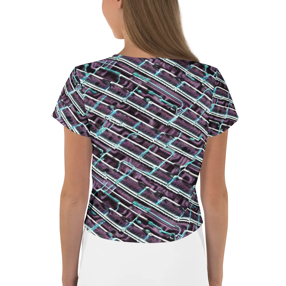 Trendy, Fashionable, Optical Illusion on Crop Tee — Back