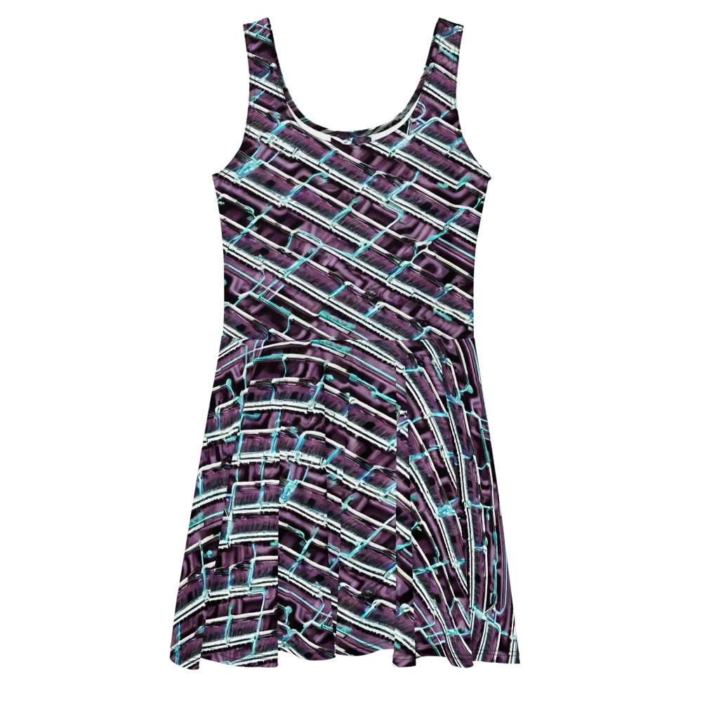 Trendy, Fashionable, Optical Illusion on Skater Dress — Front