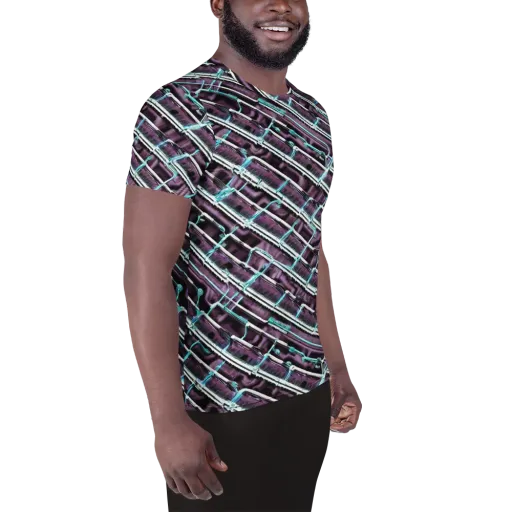 Trendy, Fashionable, Optical Illusion on a Men's Athletic T-Shirt