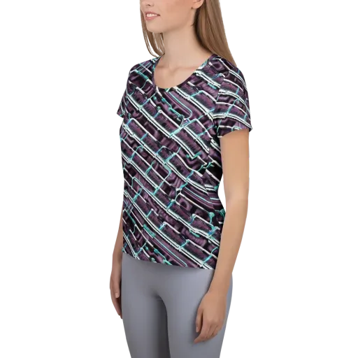 Trendy, Fashionable, Optical Illusion on a Women's Athletic T-Shirt