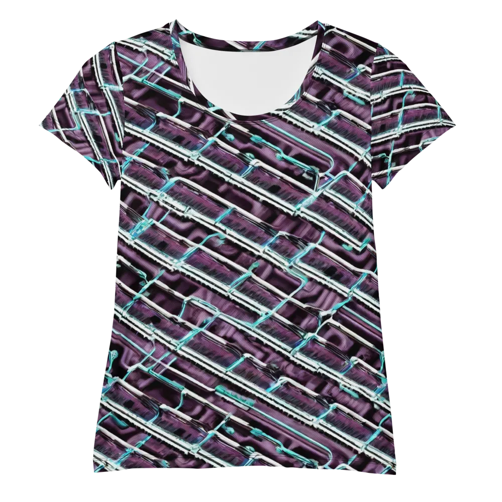 Trendy, Fashionable, Optical Illusion on Women's Athletic T-Shirt — Front