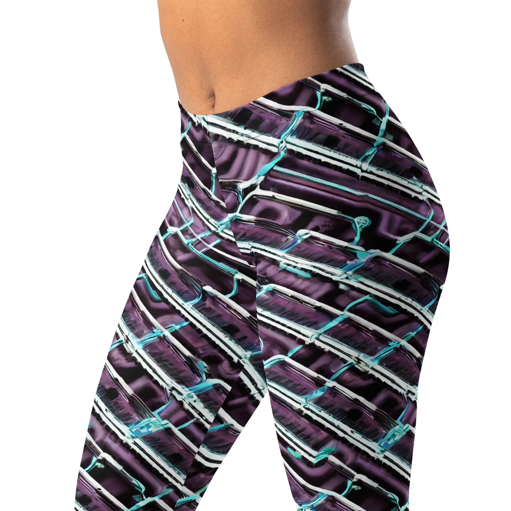 Trendy, Fashionable, Optical Illusion on Leggings — Left Front