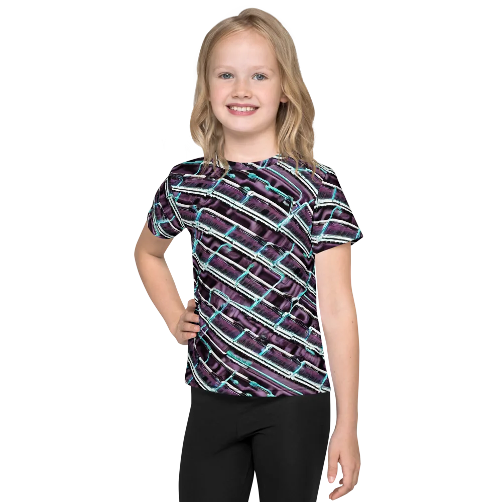 Trendy, Fashionable, Optical Illusion on Kids Crew Neck T-Shirt — Front