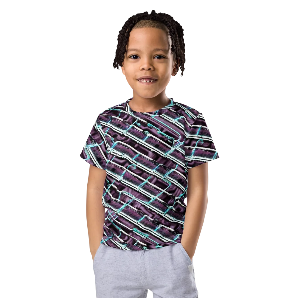 Trendy, Fashionable, Optical Illusion on Kids Crew Neck T-Shirt — Front