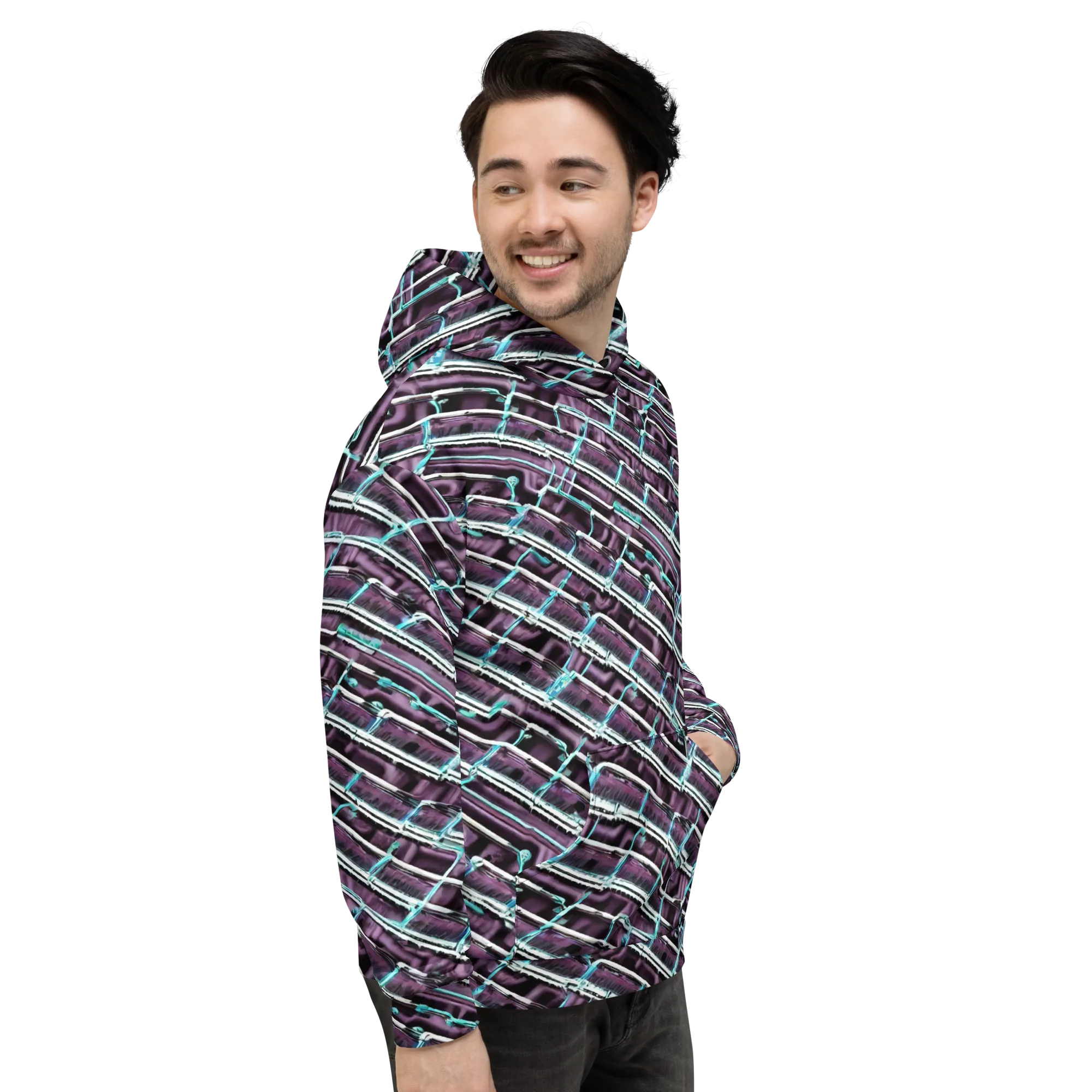 Trendy, Fashionable, Optical Illusion on Hoodie — Right