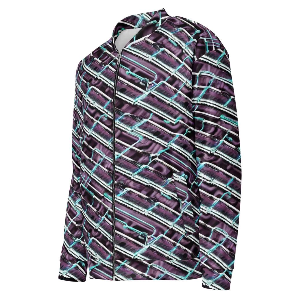 Trendy, Fashionable, Optical Illusion on Bomber Jacket — Left Front