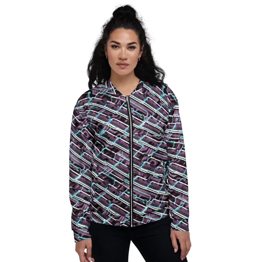 Trendy, Fashionable, Optical Illusion on Bomber Jacket — Front