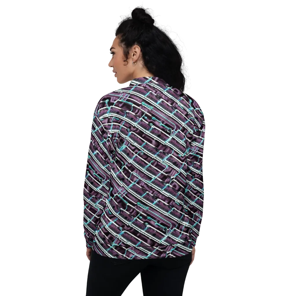Trendy, Fashionable, Optical Illusion on Bomber Jacket — Back