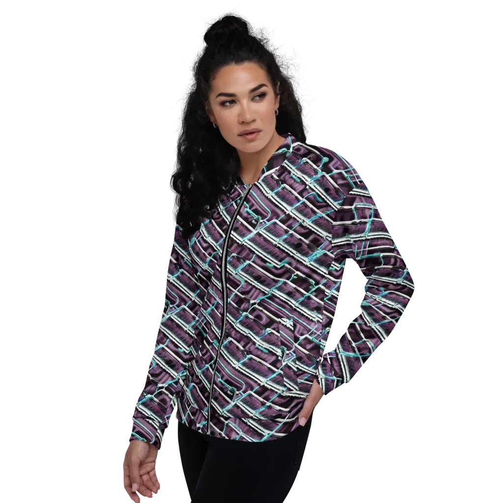 Trendy, Fashionable, Optical Illusion on Bomber Jacket — Left