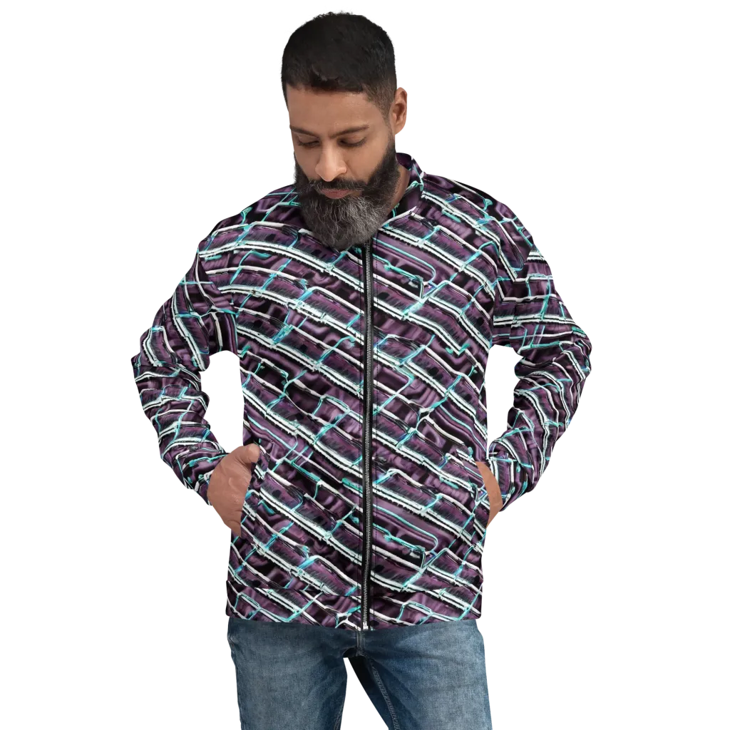 Trendy, Fashionable, Optical Illusion on Bomber Jacket — Front