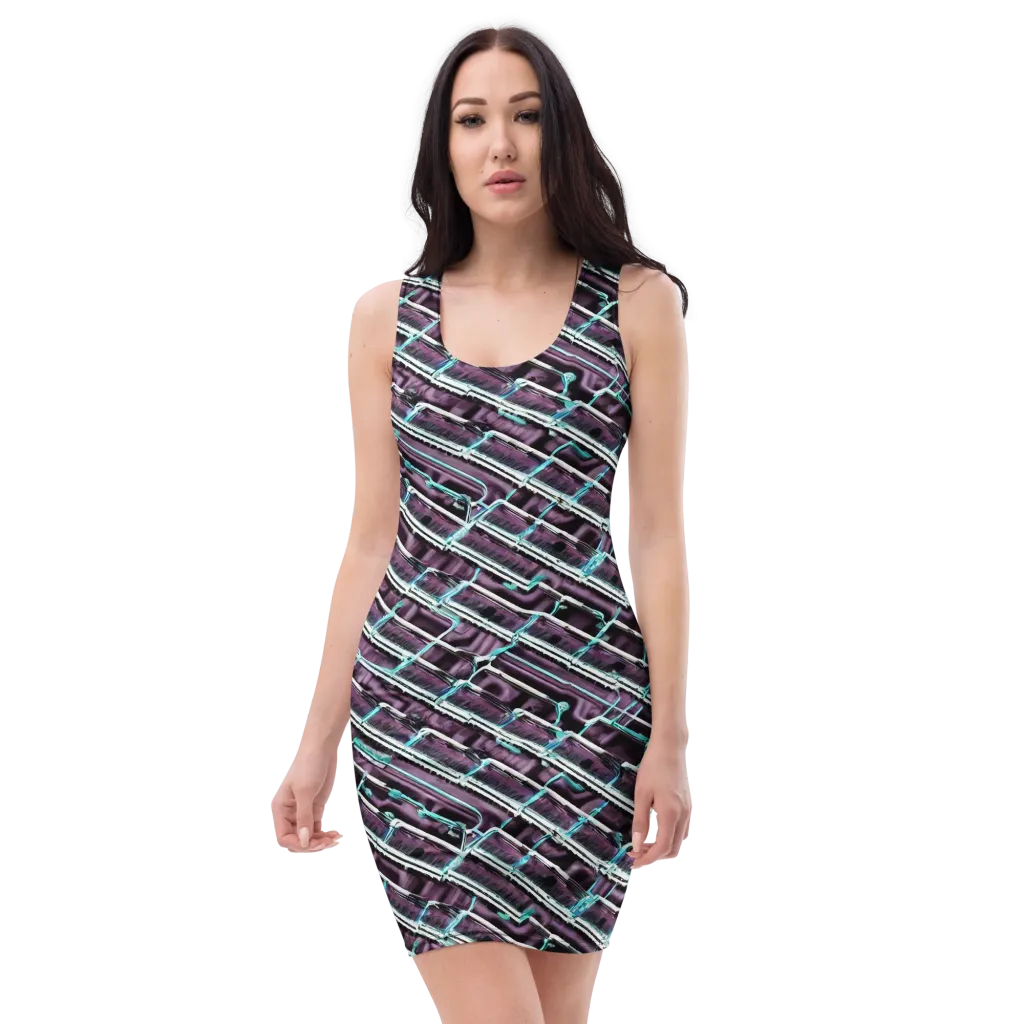 Trendy, Fashionable, Optical Illusion on Bodycon Dress — Front