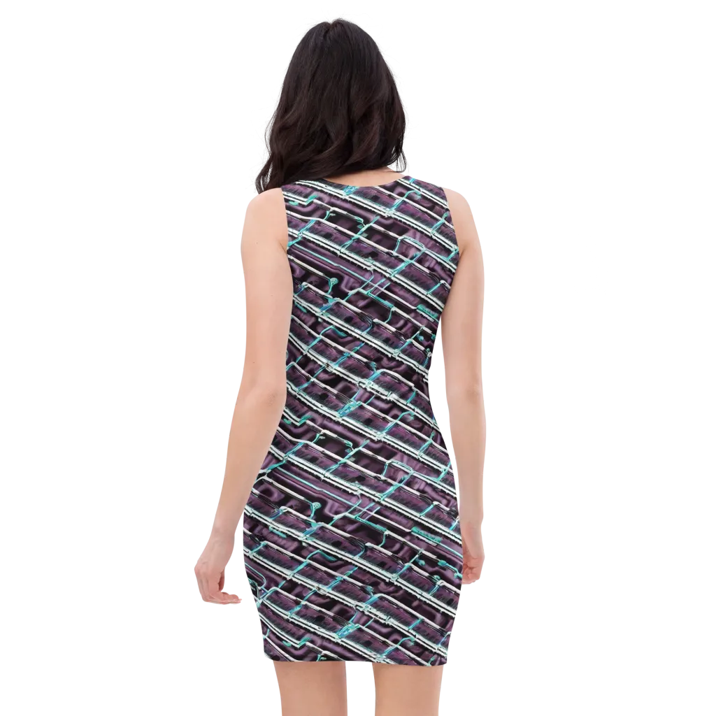 Trendy, Fashionable, Optical Illusion on Bodycon Dress — Back
