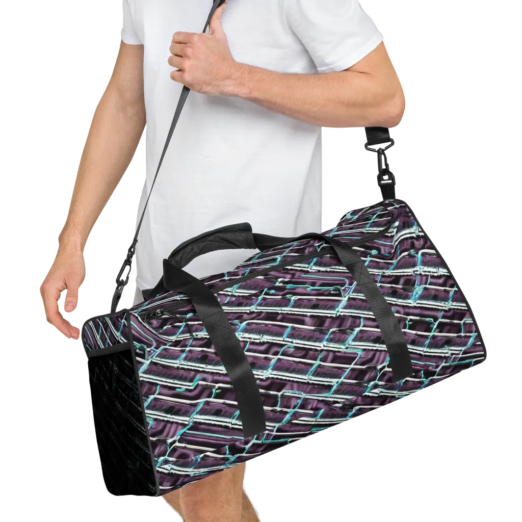 Trendy, Fashionable, Optical Illusion on Duffle Bag — Right Front