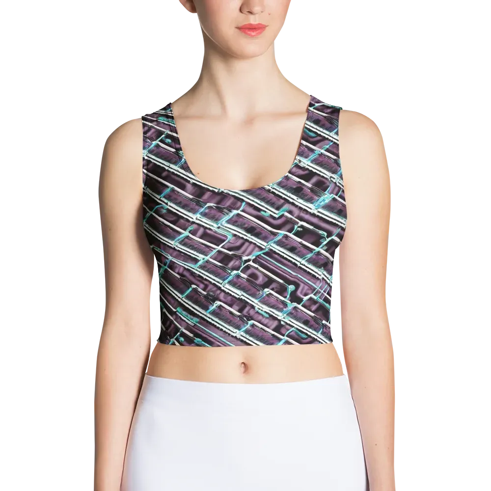 Trendy, Fashionable, Optical Illusion on Crop Top — Front
