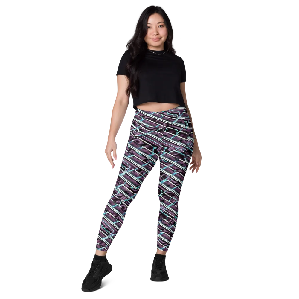 Trendy, Fashionable, Optical Illusion on Leggings with Pockets — Front