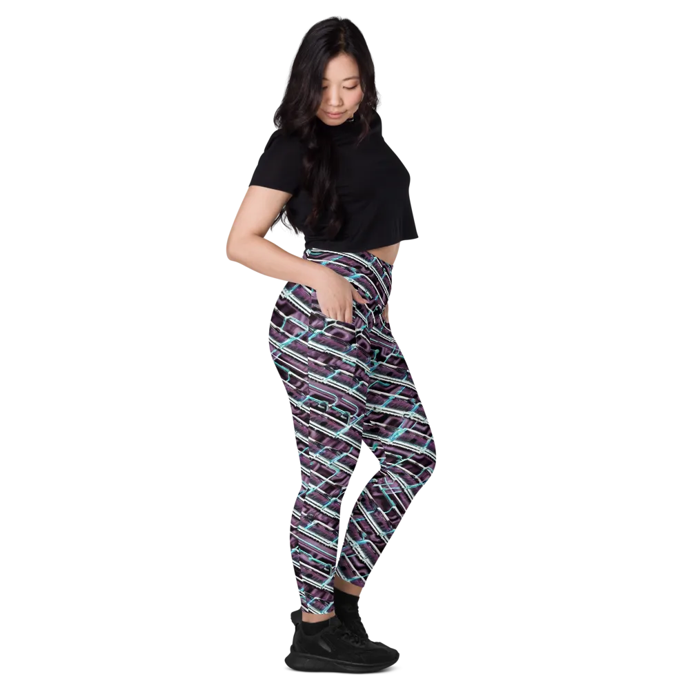 Trendy, Fashionable, Optical Illusion on Leggings with Pockets — Right