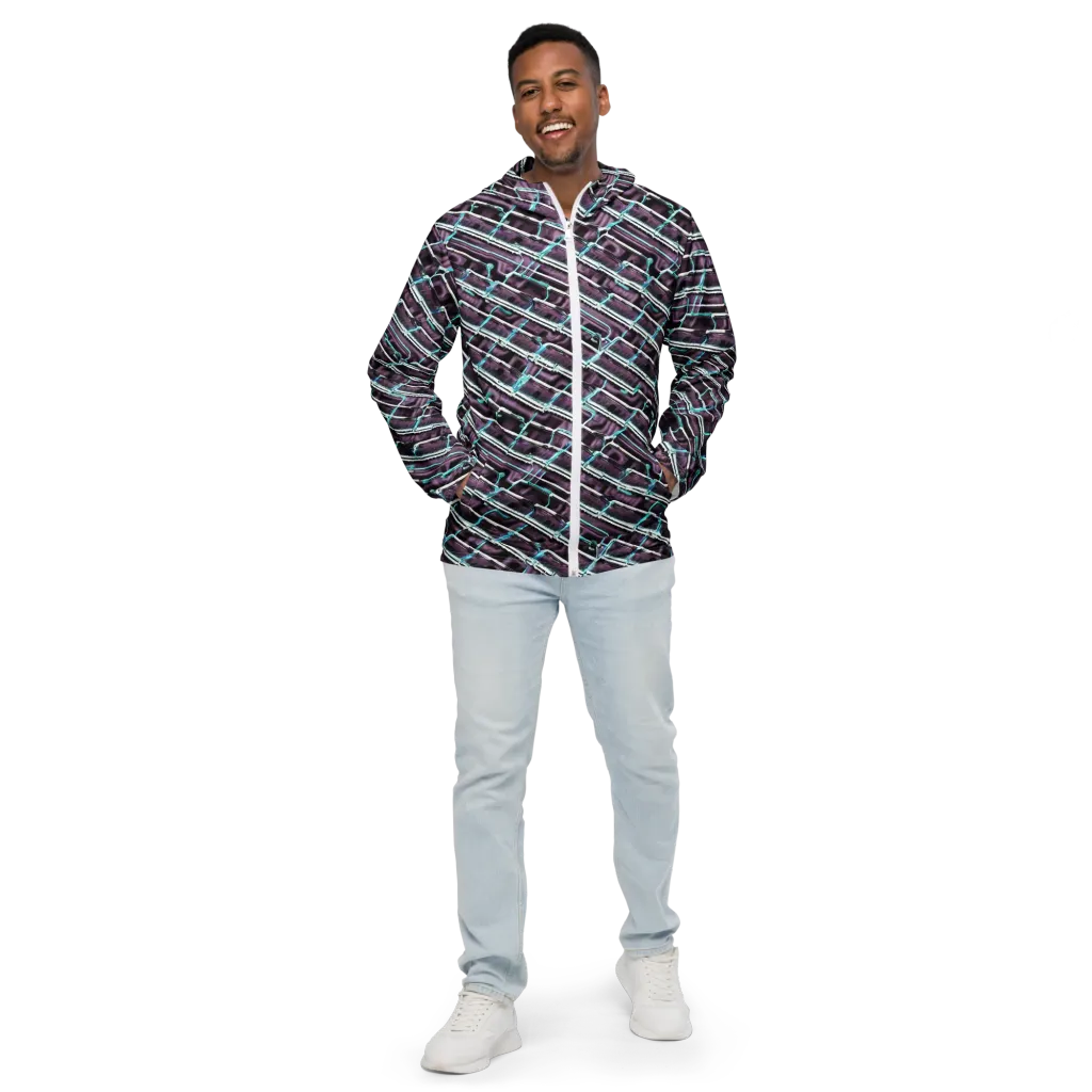 Trendy, Fashionable, Optical Illusion on Men's Windbreaker — Front