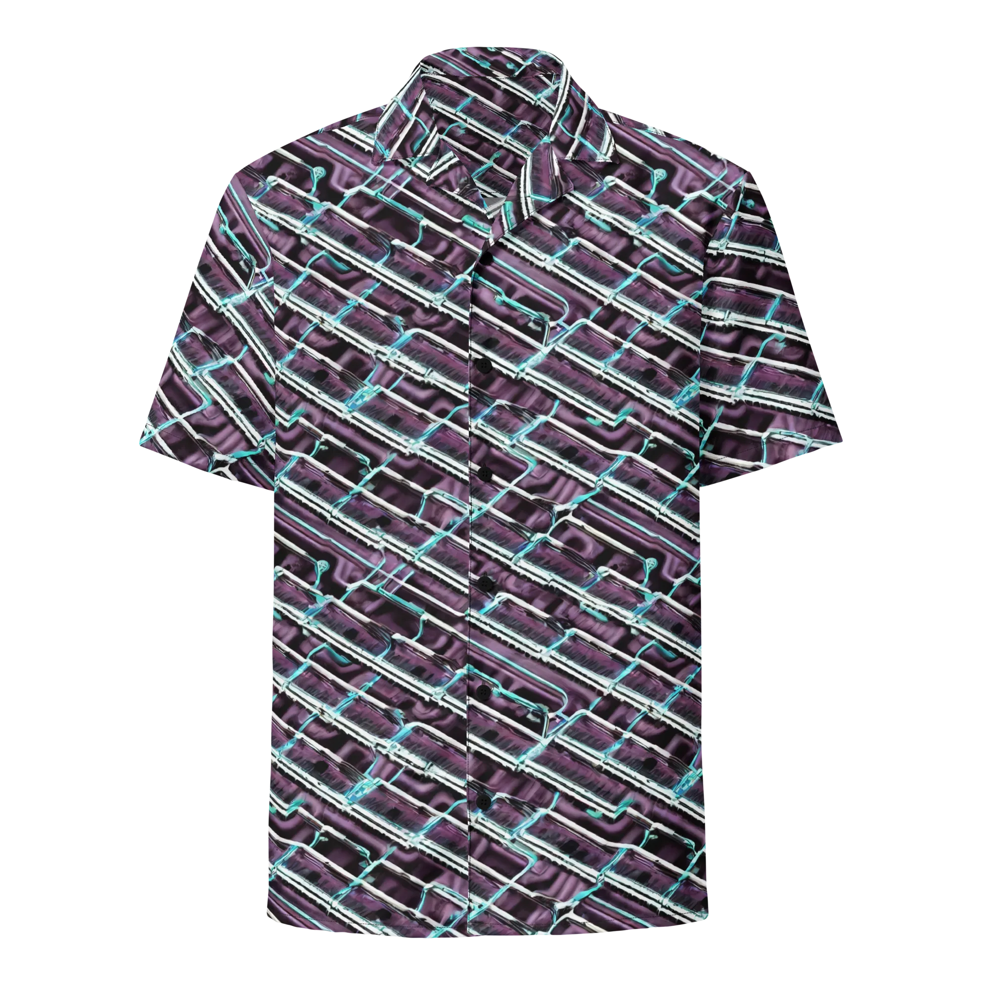 Trendy, Fashionable, Optical Illusion on Button Shirt — Front