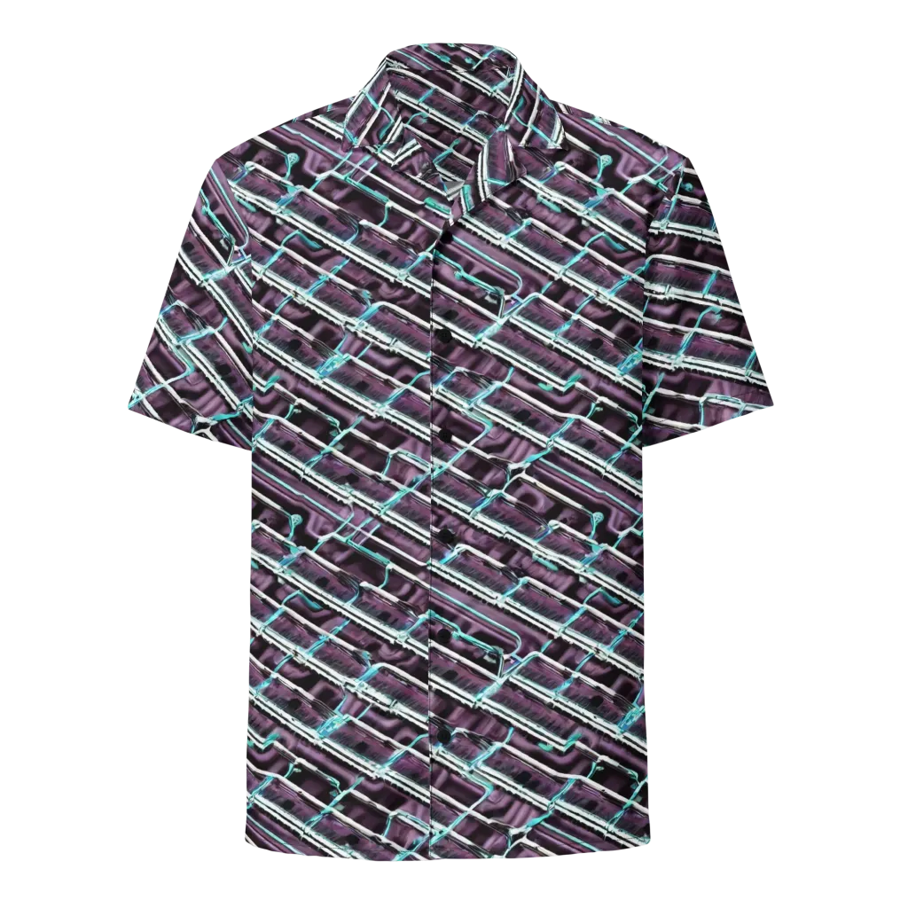 Trendy, Fashionable, Optical Illusion on Button Shirt — Front