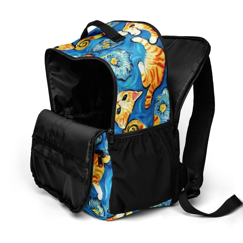 Indigo Marmalade Cats on Utility Backpack — Product details 2