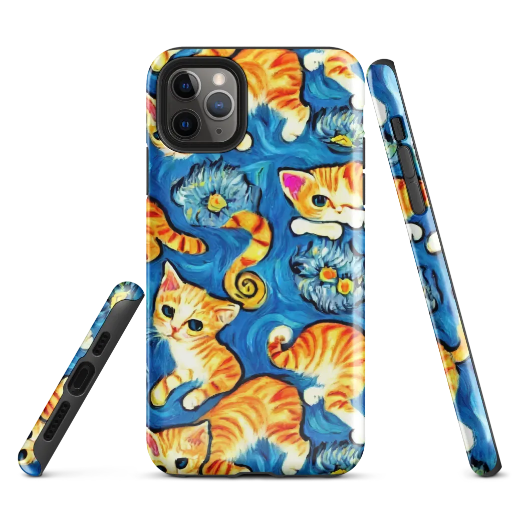 Indigo Marmalade Cats on Tough Case for iPhone® — Front
