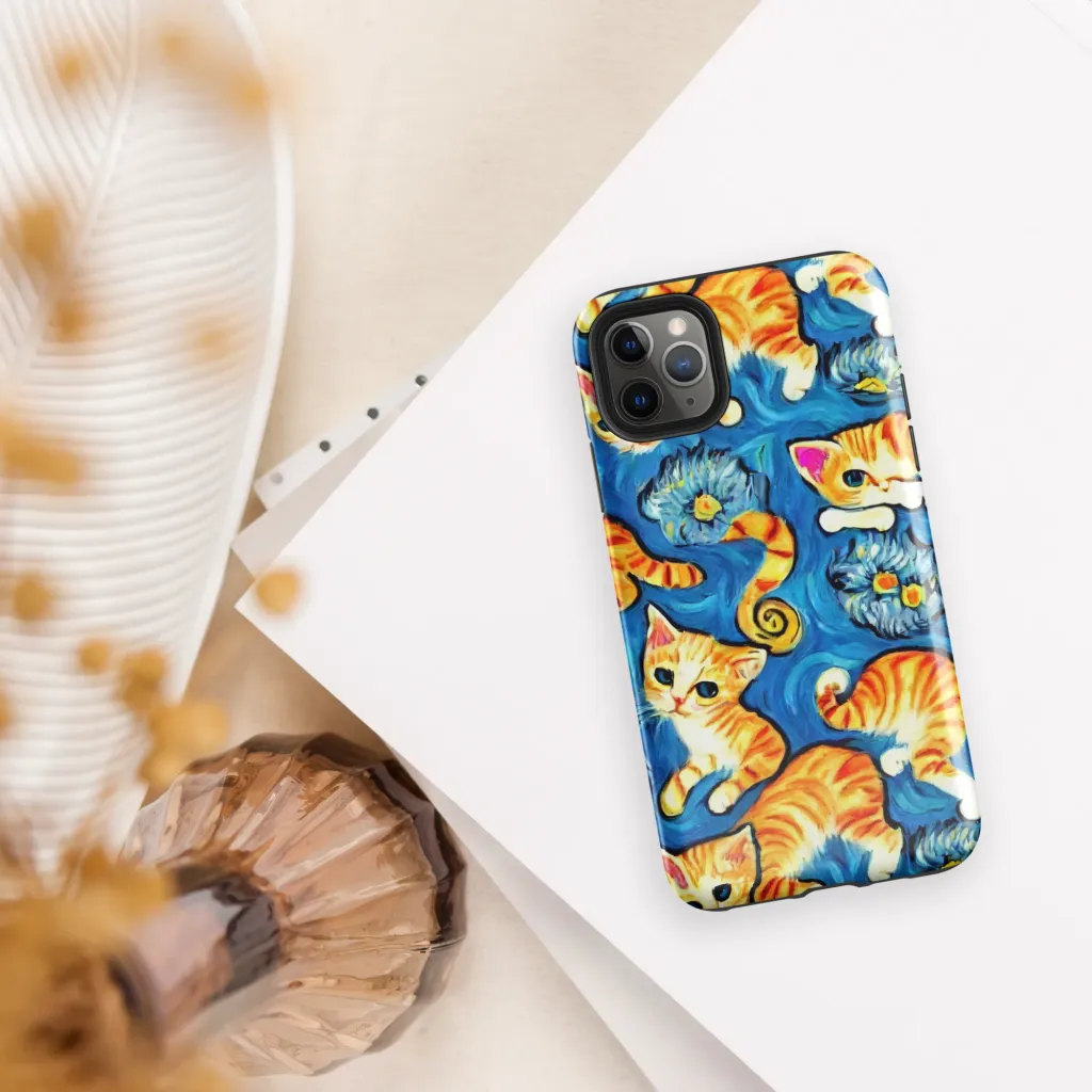 Indigo Marmalade Cats on Tough Case for iPhone® — Front