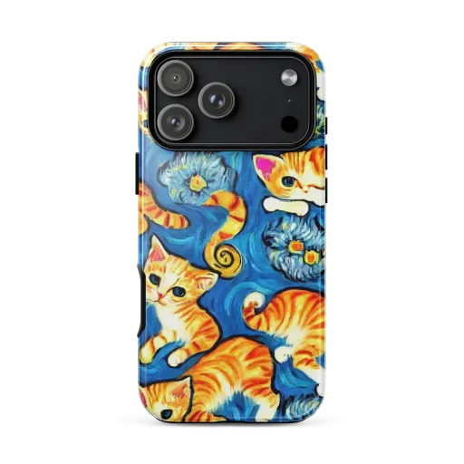 Indigo Marmalade Cats on a Tough Case for iPhone®