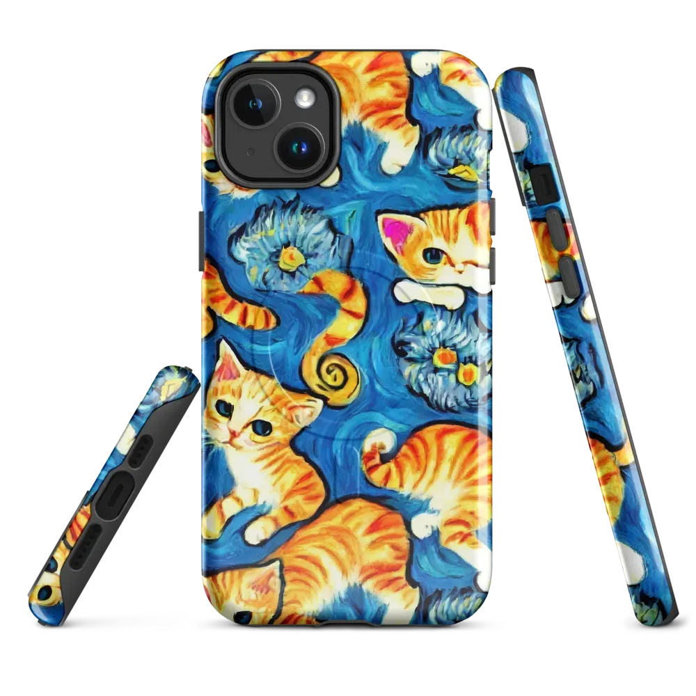 Indigo Marmalade Cats on MagSafe Tough Case for iPhone® — Front