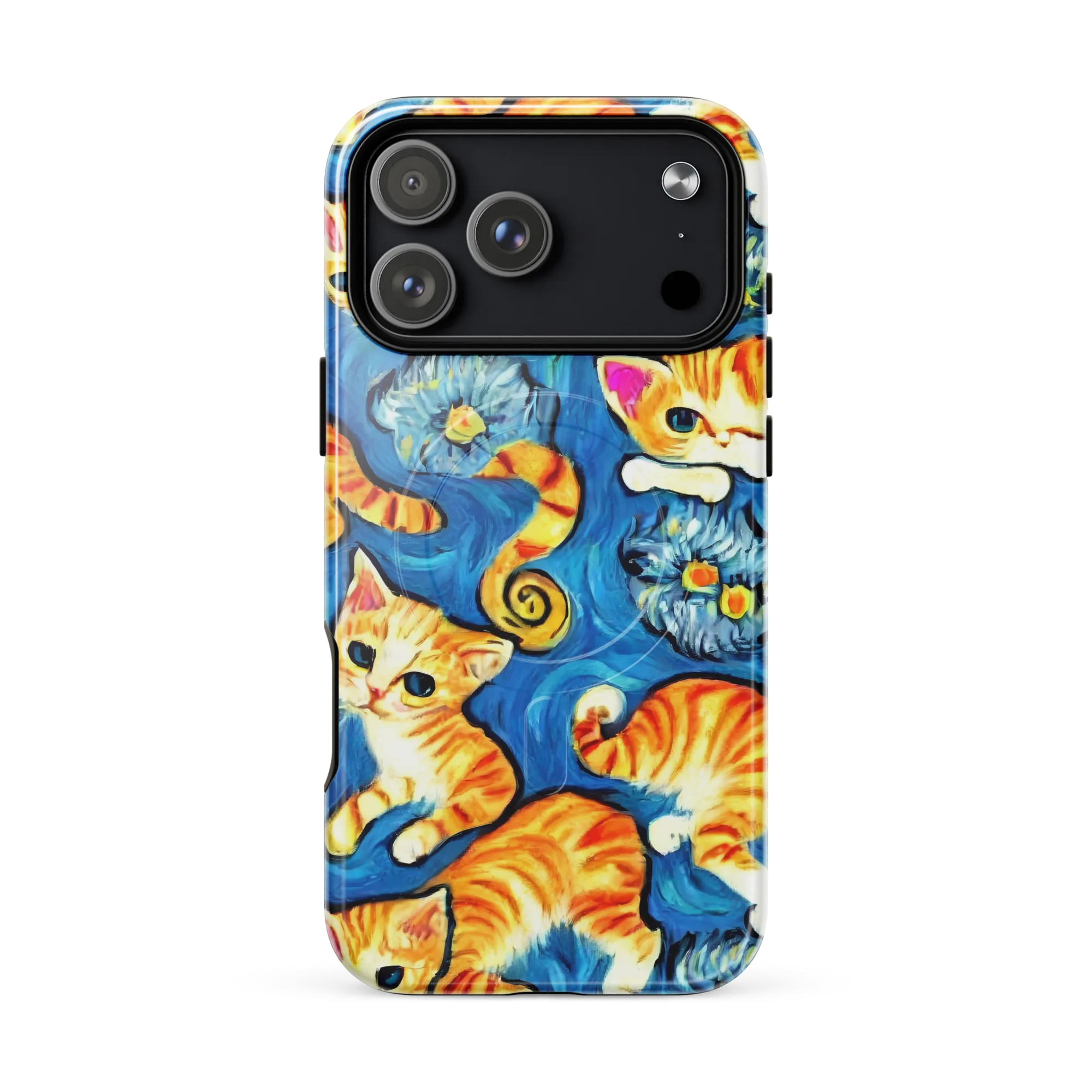 Indigo Marmalade Cats on MagSafe Tough Case for iPhone® — Front