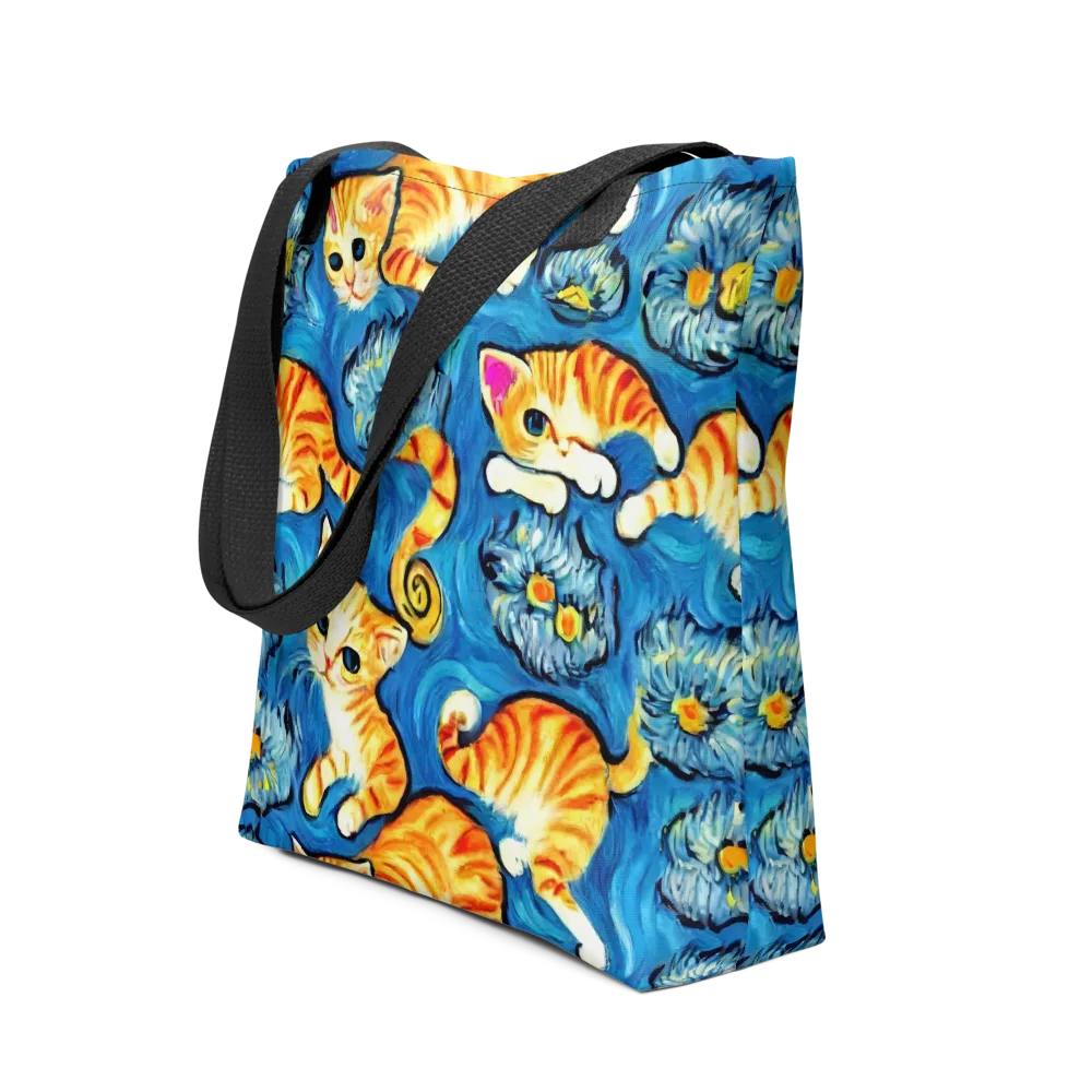 Indigo Marmalade Cats on Tote Bag — Front