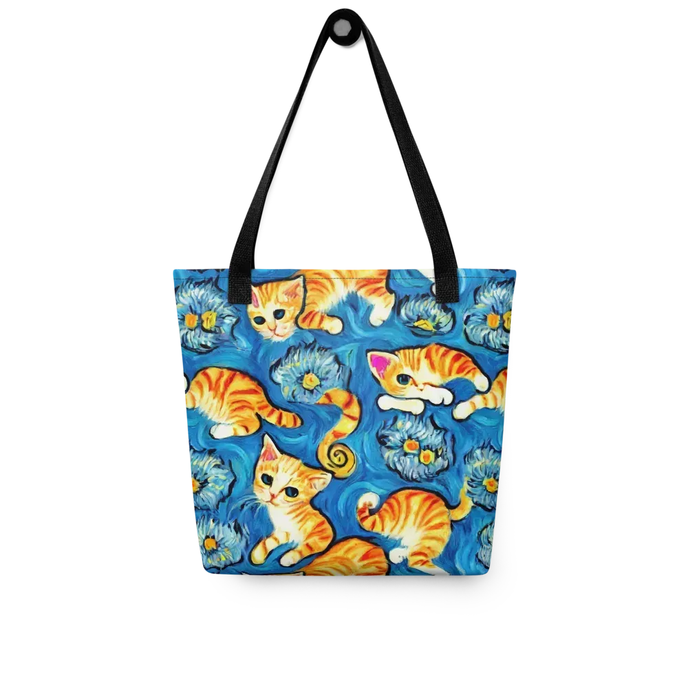 Indigo Marmalade Cats on Tote Bag — Front