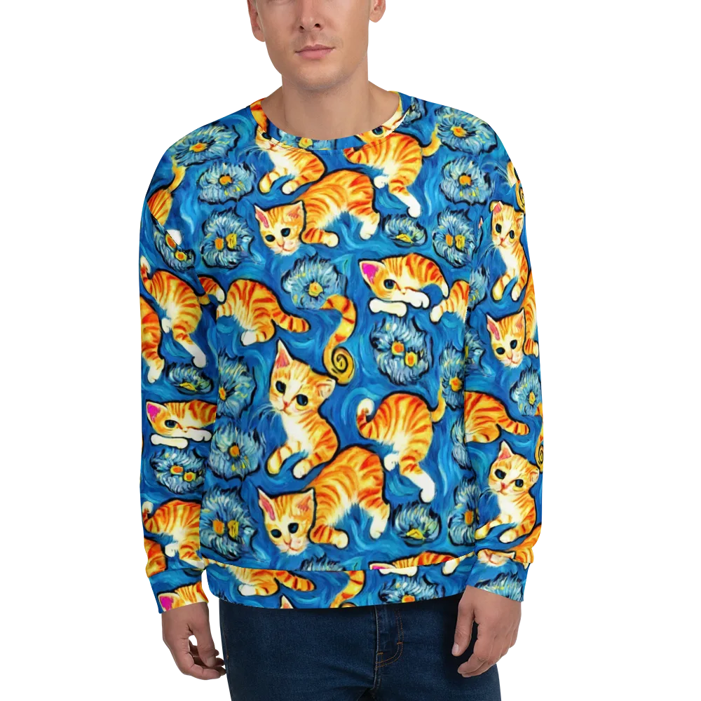 Indigo Marmalade Cats on Sweatshirt — Front