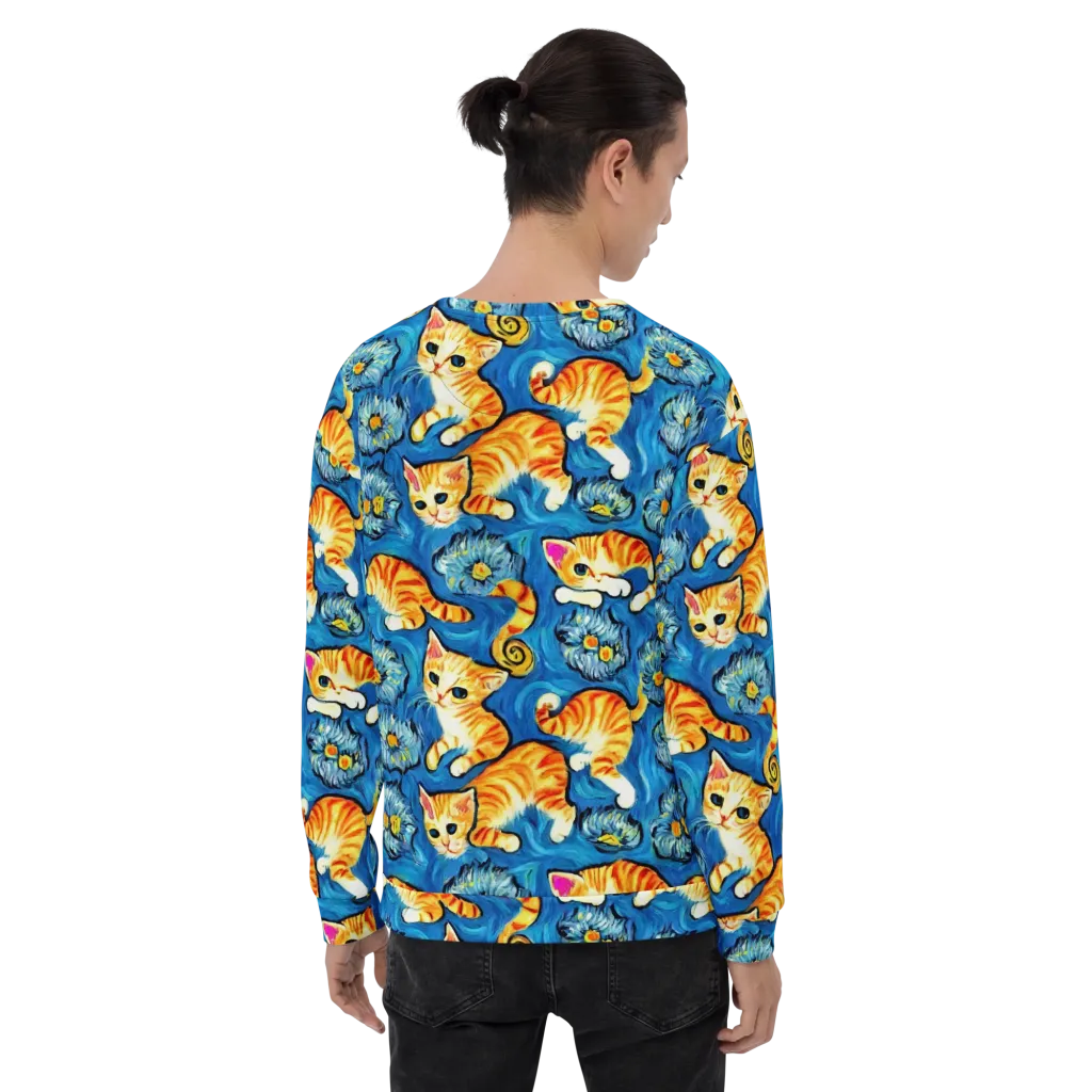Indigo Marmalade Cats on Sweatshirt — Back