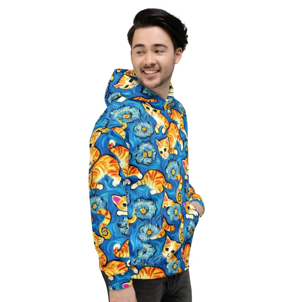 Indigo Marmalade Cats on Hoodie — Right