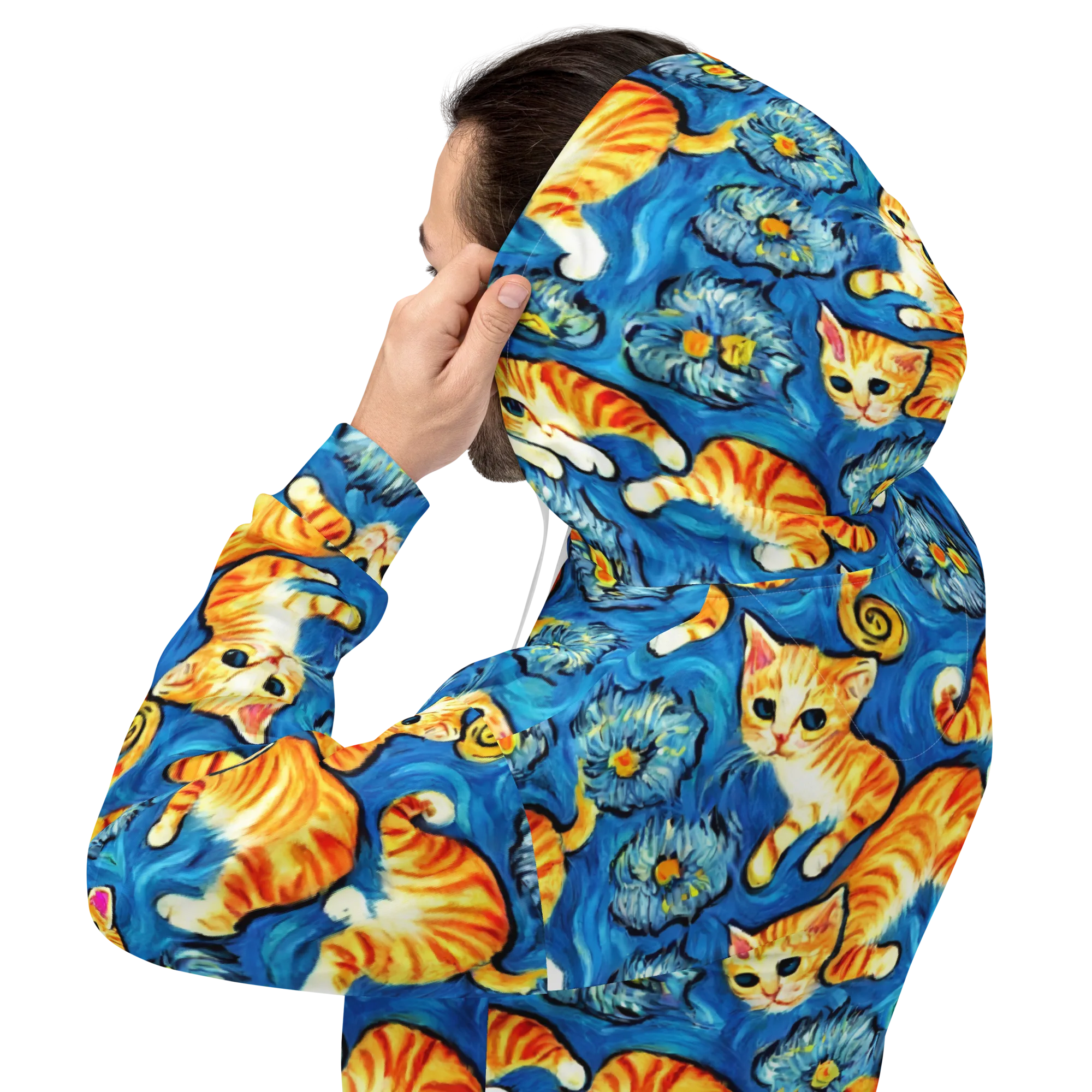 Indigo Marmalade Cats on Hoodie — Back