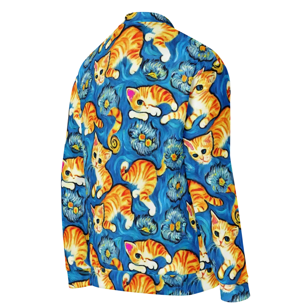 Indigo Marmalade Cats on Bomber Jacket — Right Back