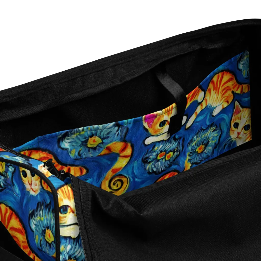 Indigo Marmalade Cats on Duffle Bag — Product details
