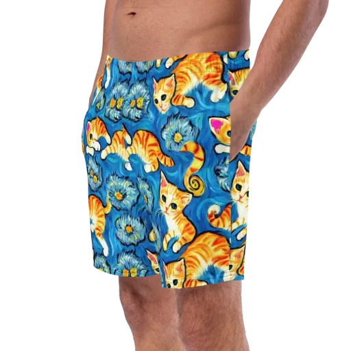 Indigo Marmalade Cats on a Swim Trunks